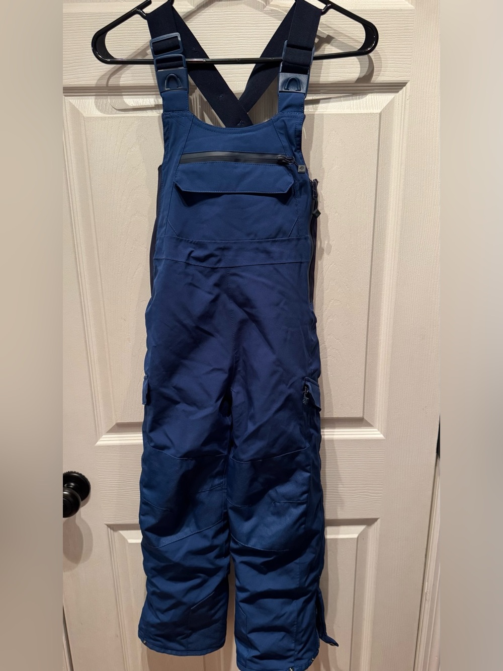 all in motion Navy Blue Kids Snow Bib Overalls small 6/7 NWOT